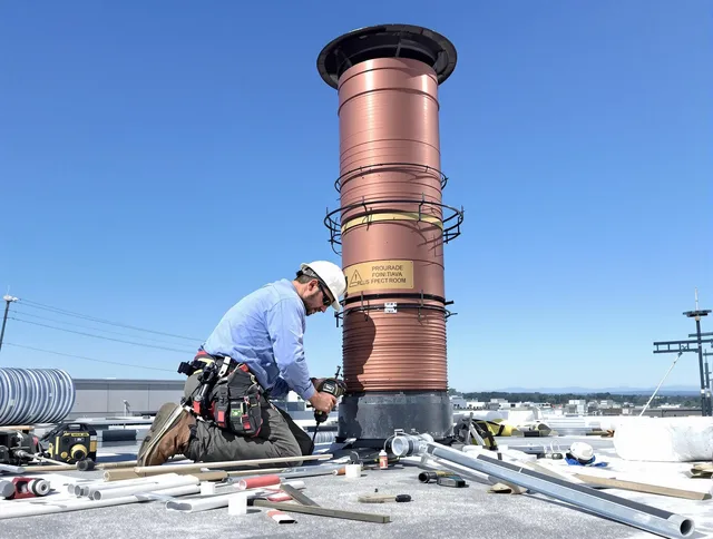 Installed chimney liner by Farmington Chimney Sweep in Farmington, CT