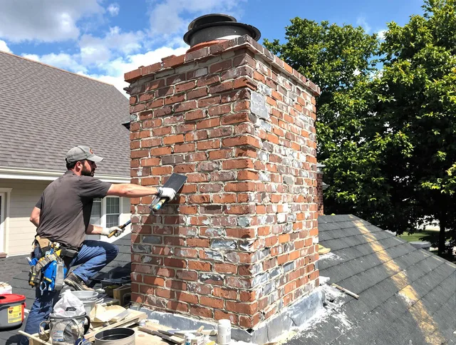 Completed chimney rebuild by Farmington Chimney Sweep in Farmington, CT