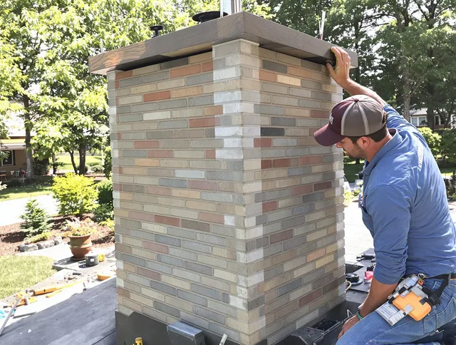 Farmington Chimney Sweep completing a modern chimney remodel in Farmington, CT