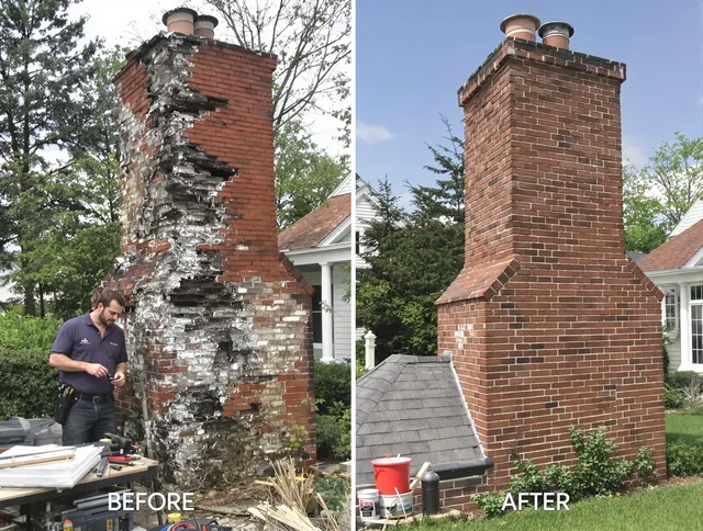 Farmington Chimney Sweep performing a full chimney restoration in Farmington, CT
