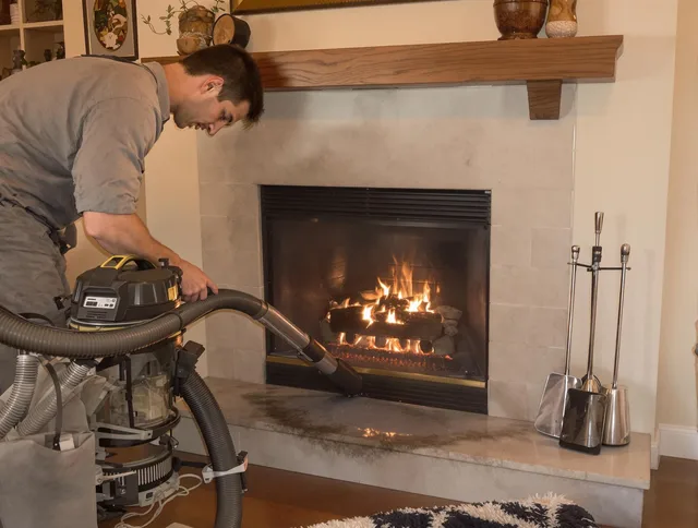 Routine fireplace upkeep by Farmington Chimney Sweep in Farmington, CT