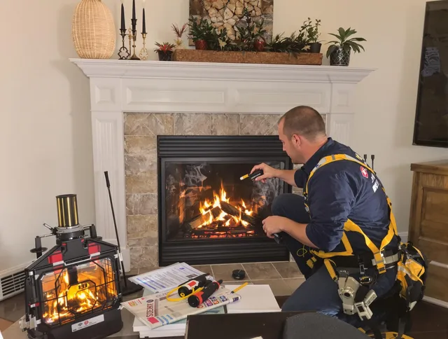 Safety-focused fireplace inspection by Farmington Chimney Sweep in Farmington, CT