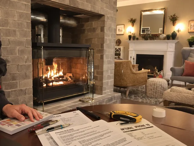 Farmington Chimney Sweep verifying fireplace safety measures in Farmington, CT